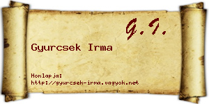 Gyurcsek Irma névjegykártya